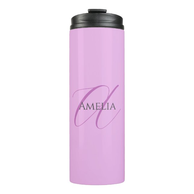 Bouteilles Isothermes Nom Monogramme Lettre initiale Orchid & Lilac (Devant)