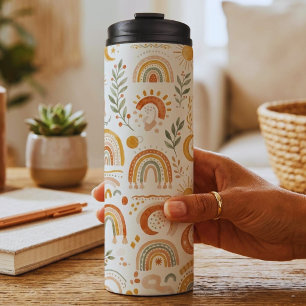 Bouteilles Isothermes Nom personnalisé Boho Arc-en-ciel et tumbler de vo
