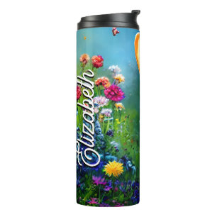 Bouteilles Isothermes Nom personnalisé Corgi Flower Garden