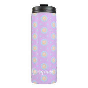 Bouteilles Isothermes Nom personnalisé Cute Pastel Rainbow Bullseyes Mot