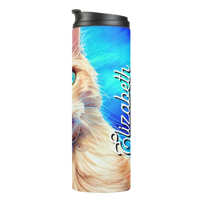 Bouteilles Isothermes Nom personnalisé du chat mignon (Tourné sur la droite)