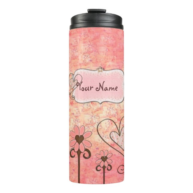 Bouteilles Isothermes Nom personnalisé en rose (Devant)