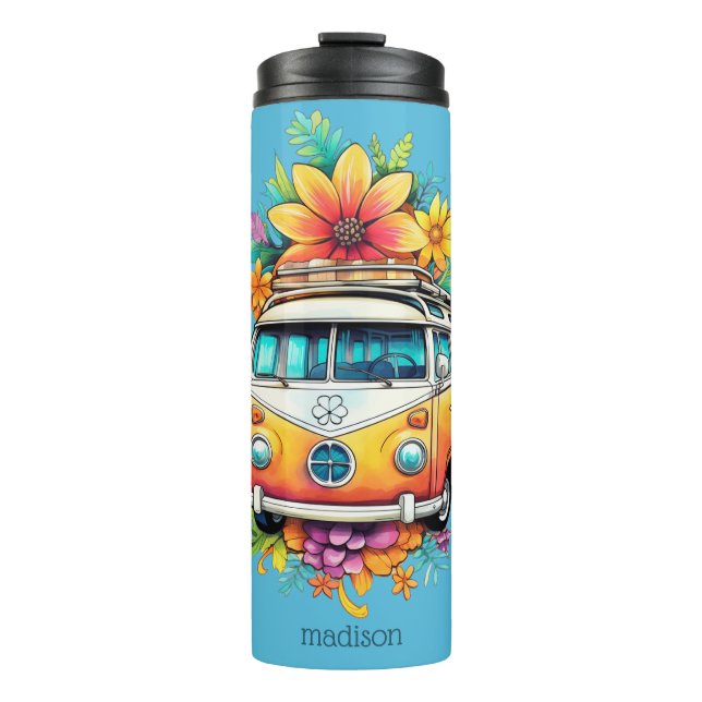 Bouteilles Isothermes Nom personnalisé Hippie Van (Devant)