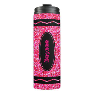 Bouteilles Isothermes Nom personnalisé Hot rose Parties scintillant Cra