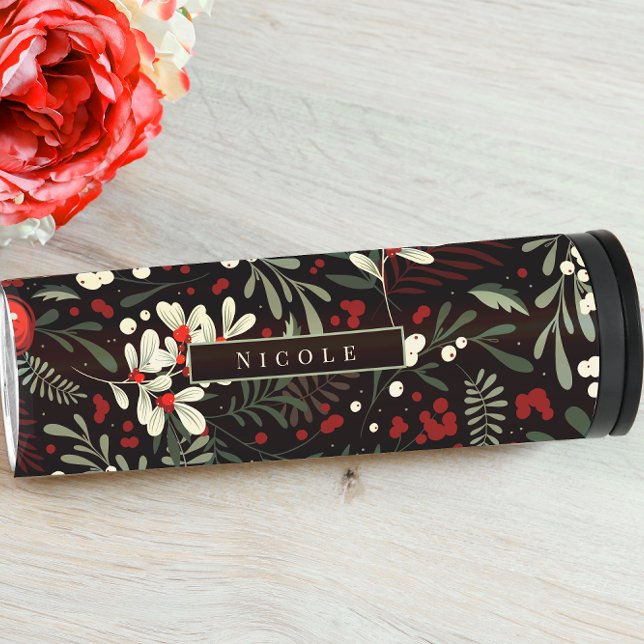 Bouteilles Isothermes Nom personnalisé Moderne Floral Thermal Tumbler (Créateur téléchargé)