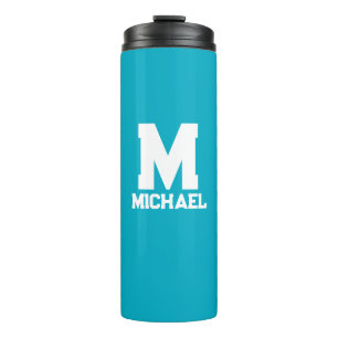 Bouteilles Isothermes Nom personnalisé Monogram Blue Logo
