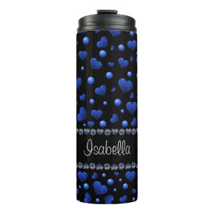 Bouteilles Isothermes Nom personnalisé, motif de parties scintillant coe