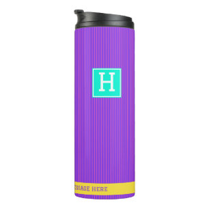 Bouteilles Isothermes Nom personnalisé Paruline Turquoise et violette mo