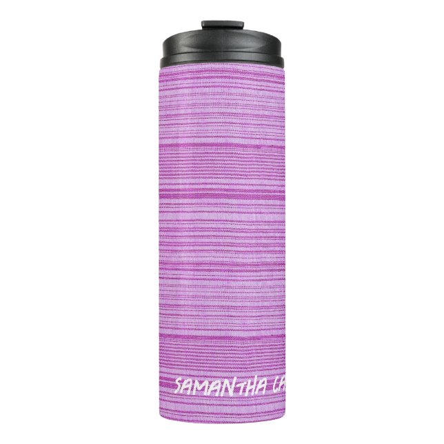 Bouteilles Isothermes Nom personnalisé rayures roses textiles (Devant)