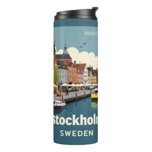 Bouteilles Isothermes Nom personnalisé & Texte Stockholm Suède
