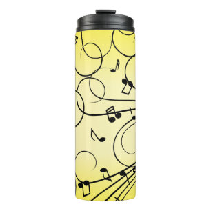 Bouteilles Isothermes Notes de musique fantaisie jaune