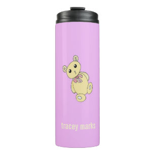 Bouteilles Isothermes Nounours de nom personnalisés sur violet