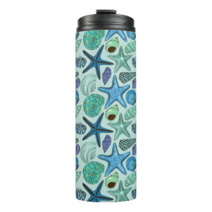 Bouteilles Isothermes Nuances des coquillages et du motif bleus