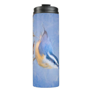 Bouteilles Isothermes Nuthatch à poitrine rouge Peinture d'art original 