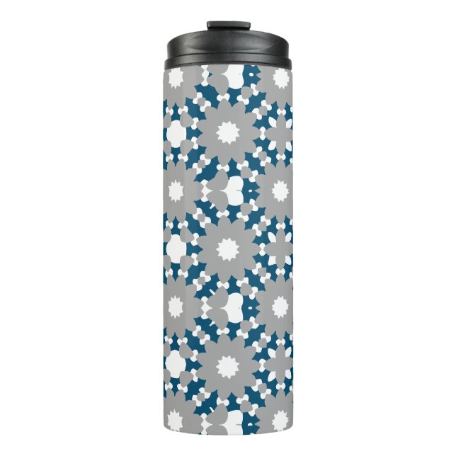 Bouteilles Isothermes Océan bleu gris blanc Cercles connectés Motif (Devant)