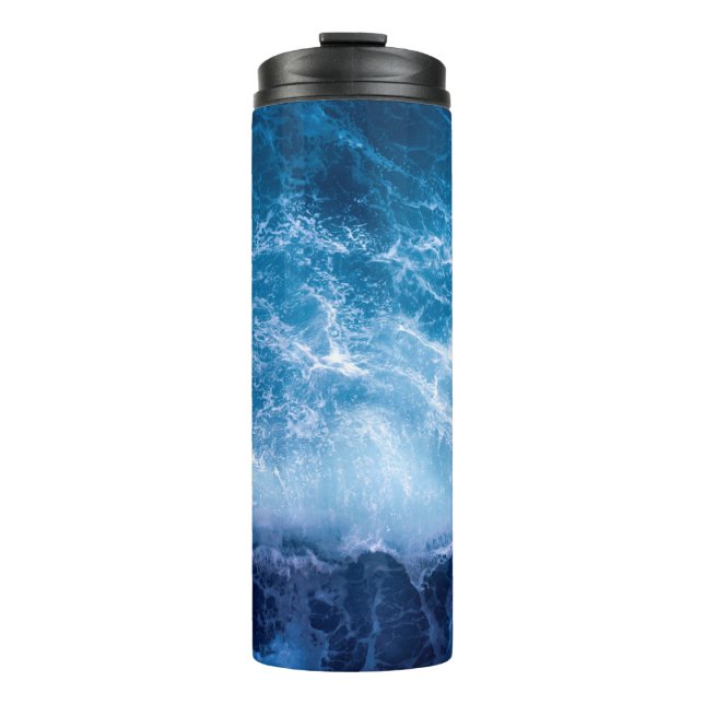 Bouteilles Isothermes Océan - Vagues bleu foncé (Devant)