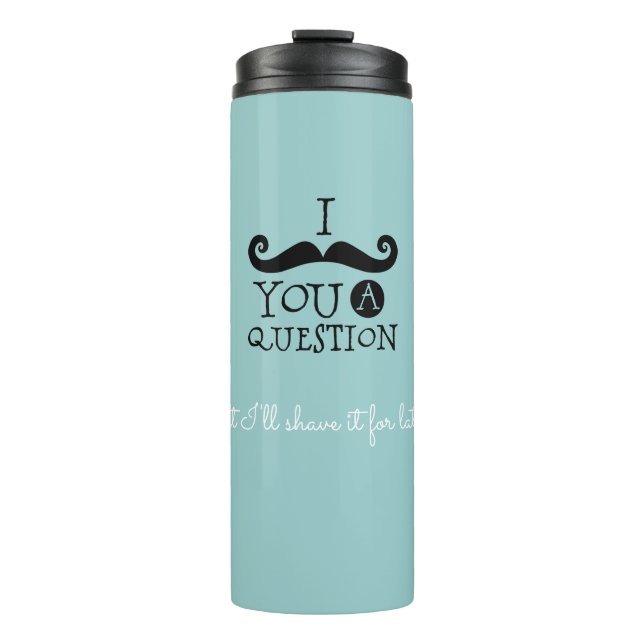 Bouteilles Isothermes Oeuf Robin noir Humour Moustache bleu (Devant)