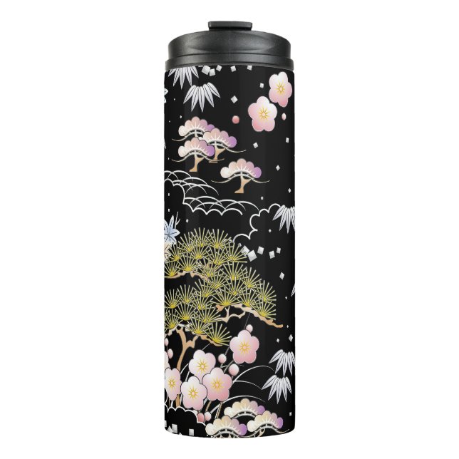 Bouteilles Isothermes Oeuvre botanique japonaise élégante | (Devant)