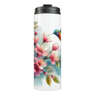 Bouteilles Isothermes OEuvre florale/printanière de colibri