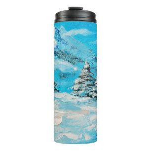 Bouteilles Isothermes  oil painting, winter mountain landscape with spru
