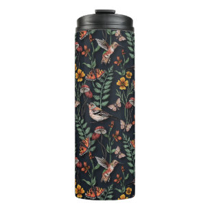 Bouteilles Isothermes Oiseaux du jardin foncé et papillons