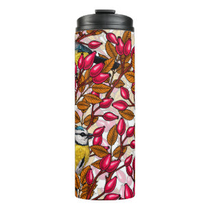 Bouteilles Isothermes Oiseaux et hanches roses de chien