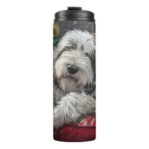 Bouteilles Isothermes Old English Sheepdog Festive de Noël