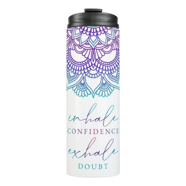 Bouteilles Isothermes Ombre Mandala Inhale Confiance Exhale Doute Yoga (Devant)