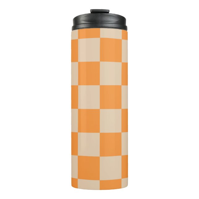 Bouteilles Isothermes Orange À damiers En vichy Motif (Devant)