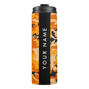 Bouteilles Isothermes Orange Camouflage Votre nom Personnalisez
