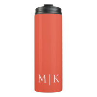 Orange et blanc | Monogramme moderne