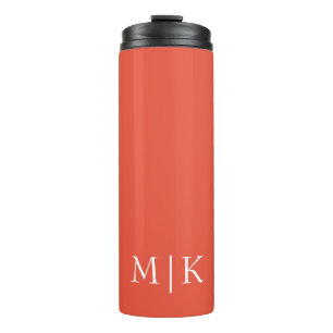 Bouteilles Isothermes Orange et blanc   Monogramme moderne