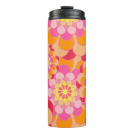 Bouteilles Isothermes Orange rose et rouge Fleur Power Retro