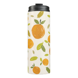 Bouteilles Isothermes Oranges peintes à la main fruit sans couture desig