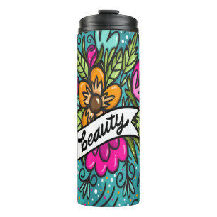 Bouteilles Isothermes Oreiller de décoration Beauté avec des fleurs