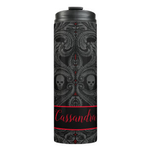 Bouteilles Isothermes Ornement Goth Grey avec crâne personnalisé