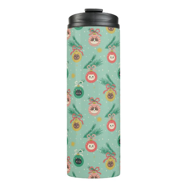 Bouteilles Isothermes Ornements de chats sur Motif d'arbre (Devant)
