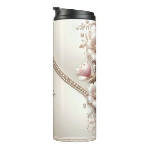 Bouteilles Isothermes Ornements Floraux et Perles