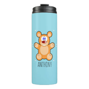 Bouteilles Isothermes Ours en peluche marron sur le bleu