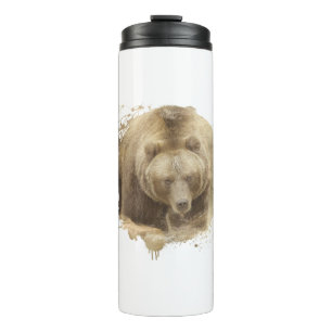 Bouteilles Isothermes Ours Grizzly Animal Vie Sauvage Forêt Nature