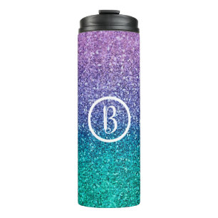 Bouteilles Isothermes Paillettes de lavande violet et sarcelle vert aqua