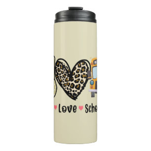 Bouteilles Isothermes Paix, Amour, Bus scolaire
