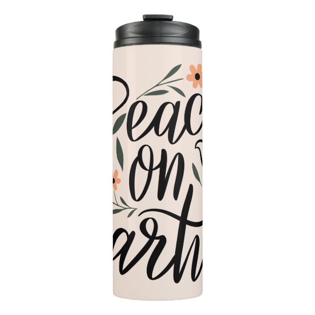 Bouteilles Isothermes Paix sur Terre Design Floral (Devant)