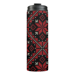 Bouteilles Isothermes Palestine Broderie Tatreez Motif12 crm-rouge