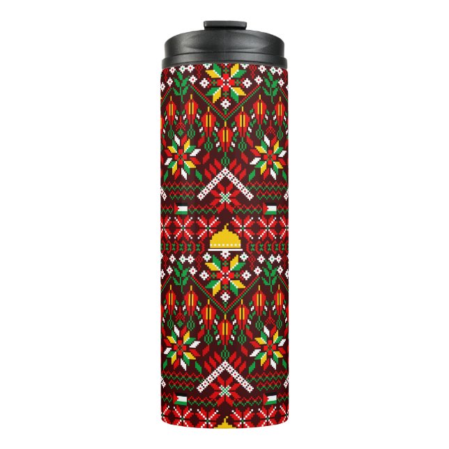 Bouteilles Isothermes Palestine Tatreez Broderie traditionnelle (Devant)