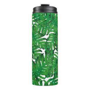 Bouteilles Isothermes Palm Monstera Motif sans couture. Tropique verte b