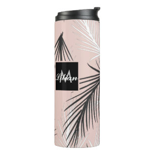 Bouteilles Isothermes Palmes Noir Blanc Tone Rose