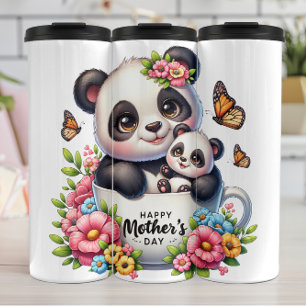 Bouteilles Isothermes Panda Mom : Cub, Fleurs, Fête des mères