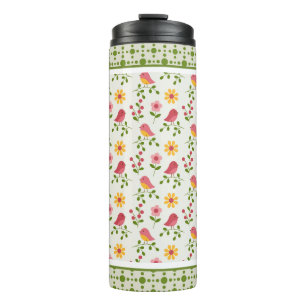 Bouteilles Isothermes Panneau Retro Pink Spring Birds
