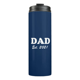 Bouteilles Isothermes Papa Custom Date fixe marine bleu blanc moderne